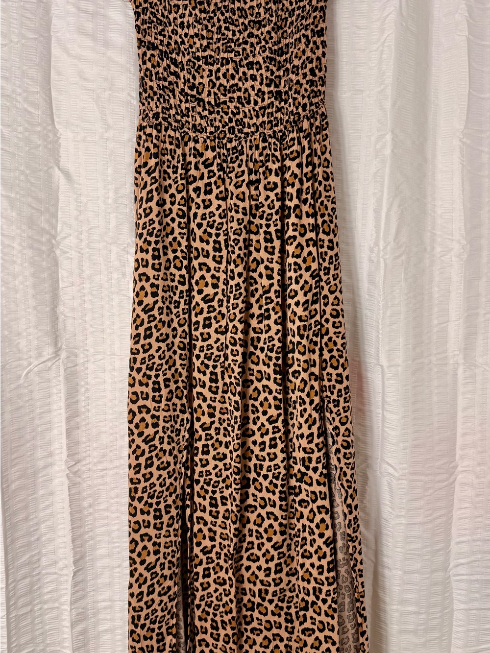 Leopard Print Maxi Dress in Tan and Black